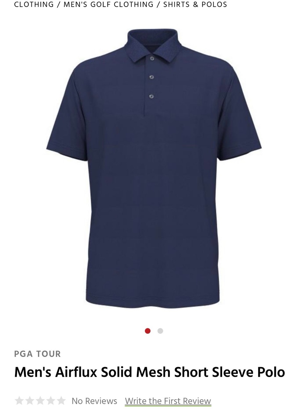 PGA TOUR Men's Airflux Solid Mesh Short Sleeve Polo - Multiple Colours